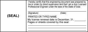 Iowa Engineer Block Stamp